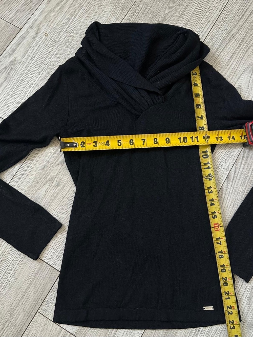 Guess Black Ribbed Cowl Neck Sweater - Picture 2 of 10
